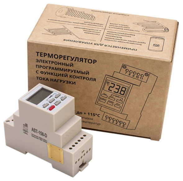 Терморегулятор на ДИН-рейку программируемый SpyHeat AST-158-D