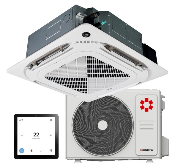 Кассетный инверторный кондиционер Kentatsu KSVB70HZRN1W/KSUNB70HZRN1/KPU95-DR